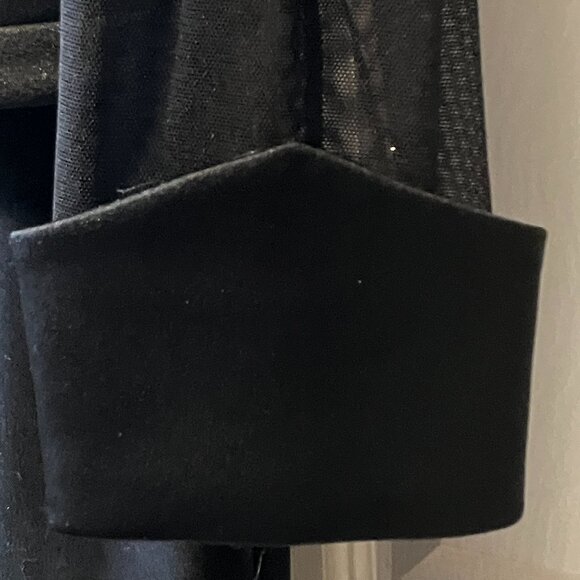 Classic Black Jacket with Sheer Sleeves and Skirt - Picture 5 of 7